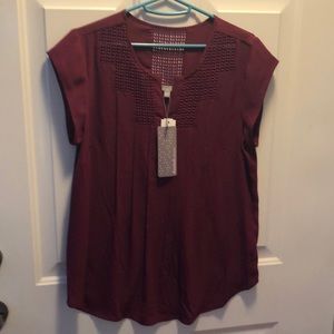 Daniel Rainn Estefany Lace Detail Split Neck